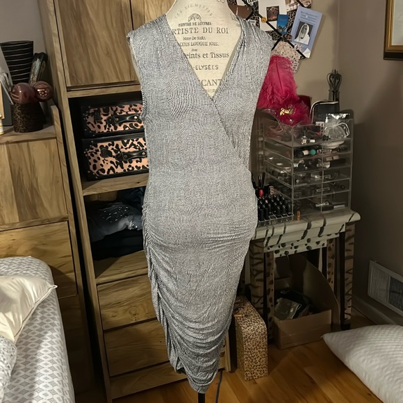 Mossimo black & White Printed Wrap Dress - Large - Picture 1 of 5